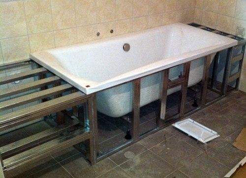 Экраны и каркасы для ванной: изготовление и установка самостоятельно. 02