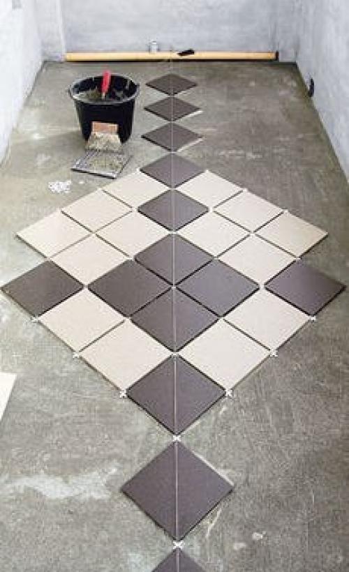Укладка плитки по диагонали. 03 Укладка плитки по диагонали. 03