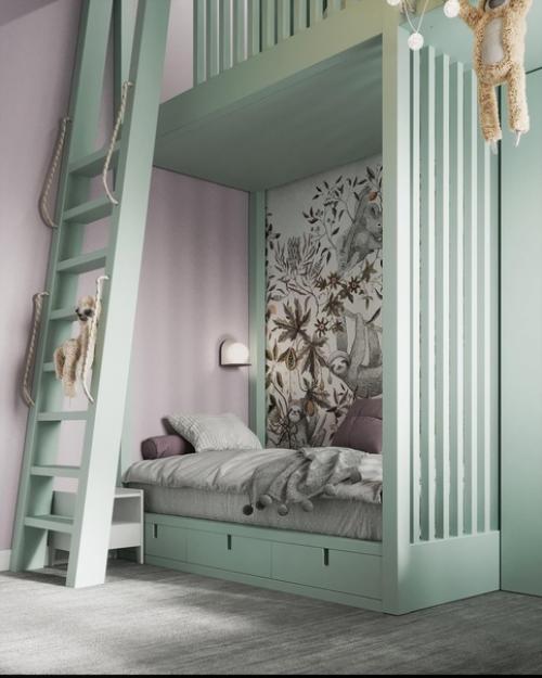 Школа ремонта.  Детская с игровой зоной на 2 уровне. 03