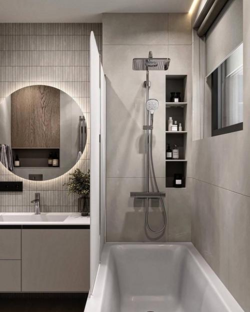 Уютная и функциональная ванная комната площадью 4, 7 квадратных метров. 04