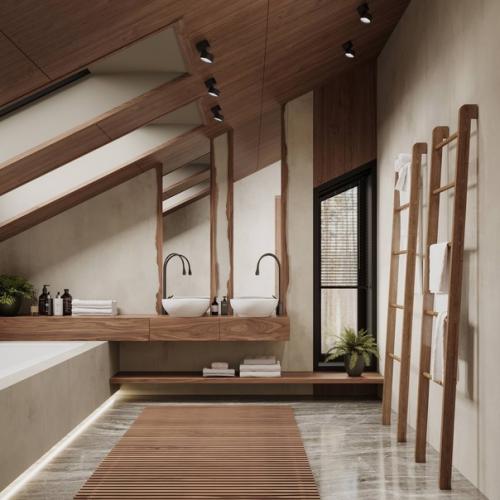 Загородный дом 200 м 2 в стиле современного шале был спроектирован как изнутри, так и снаружи. 06