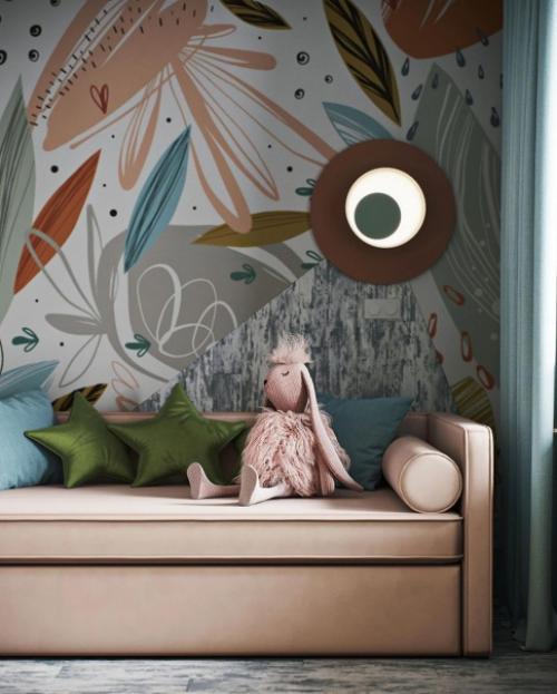 Дизайн детской комнаты рекомендуется распределять помещение на зоны: для отдыха, занятий и спорта. 09