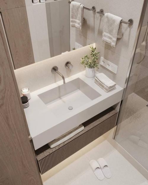 Санузел с душевой кабиной площадью 5 кв. 01