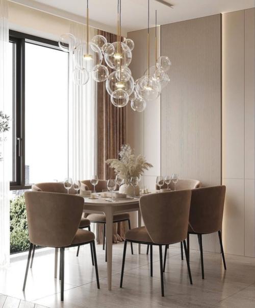 Интерьер кухни - гостиной в кремовых оттенках. 05