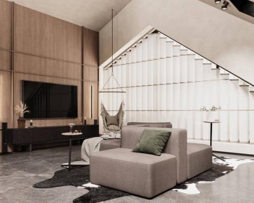 Загородный дом 200 м 2 в стиле современного шале был спроектирован как изнутри, так и снаружи. 02