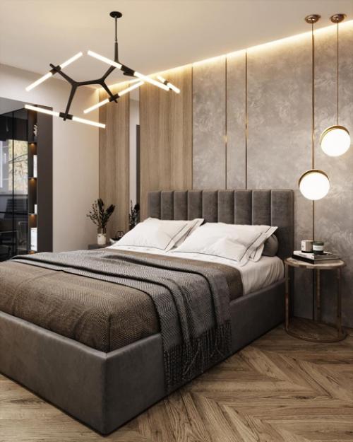 Дизайн - проект очень стильной спальни. 01