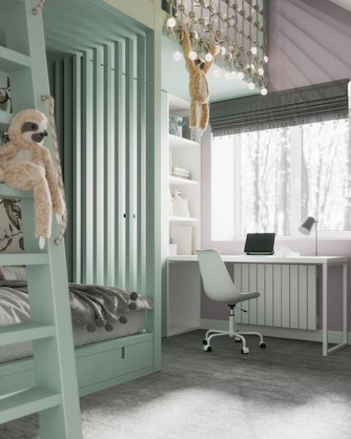 Школа ремонта.  Детская с игровой зоной на 2 уровне. 01