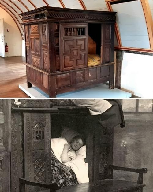 Примерно 600 лет назад в Европе большую популярность завоевали кровати - кабинеты.  