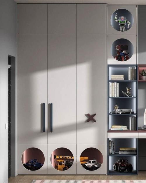 Необычный интерьер детской комнаты в космическом стиле. 05