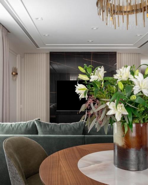 Воздушный интерьер гостиной комнаты. 05