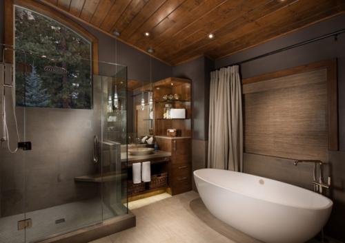 Дерево стало настолько популярным материалом, что его используют даже при отделке ванной комнаты. 01
