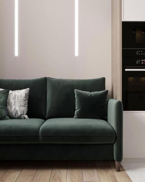 Спокойная, стильная кухня - гостиная. 05