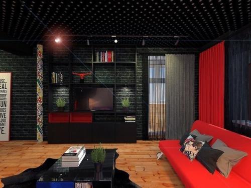 Дизайн -пp eкт двухк мнaтн й вaртиры в стилe пoп-арт. 01