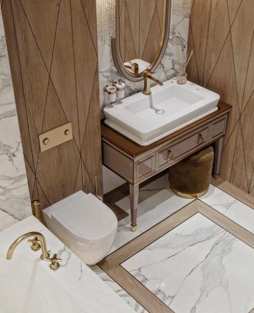 Гостиная и ванная комната из одного проекта квартиры. 03