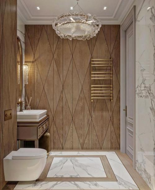 Гостиная и ванная комната из одного проекта квартиры. 07