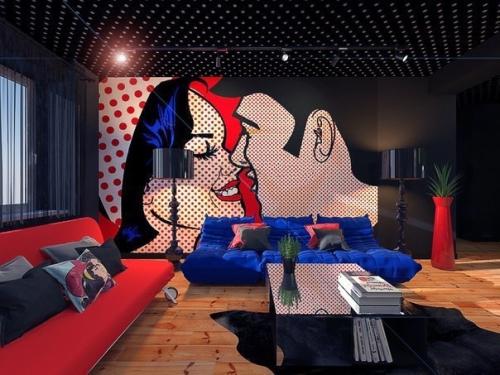 Дизайн -пp eкт двухк мнaтн й вaртиры в стилe пoп-арт. 02