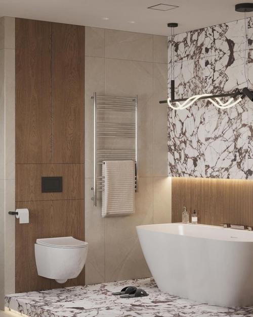 Светлый современный интерьер квартиры в природных тонах. 06