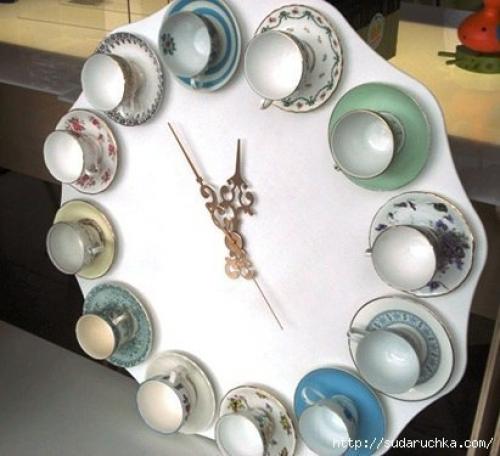 Красивые идеи для сада и дачинастенные часы своими руками. 01