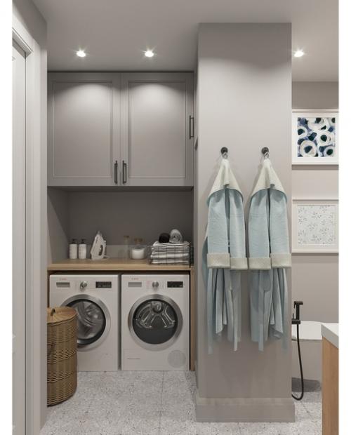 Ванная комната.  Достаточно строго и лаконично. 05