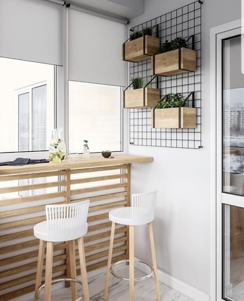 Легкий и очень светлый интерьерчик балкона. 01