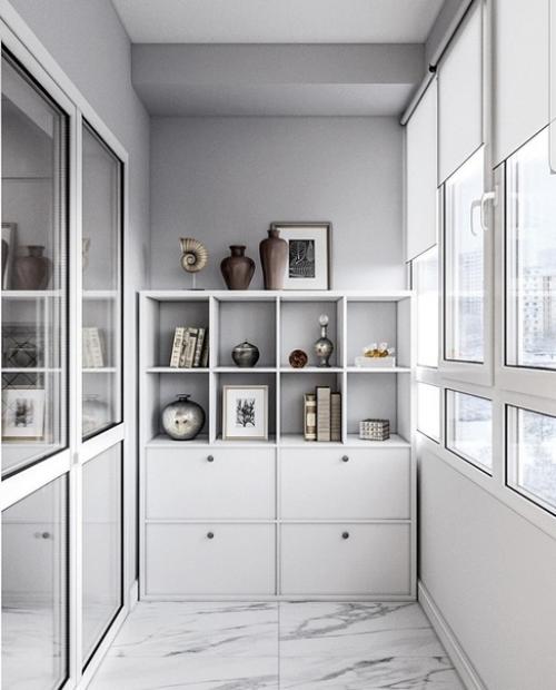 Легкий и очень светлый интерьерчик балкона. 02