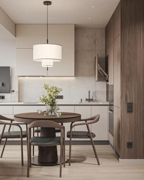 Светлый современный интерьер квартиры в природных тонах. 03