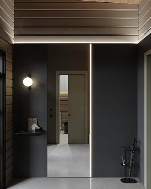 Дизайн входной группы для проекта частного жилого дома из бруса в Новосибирске. 01