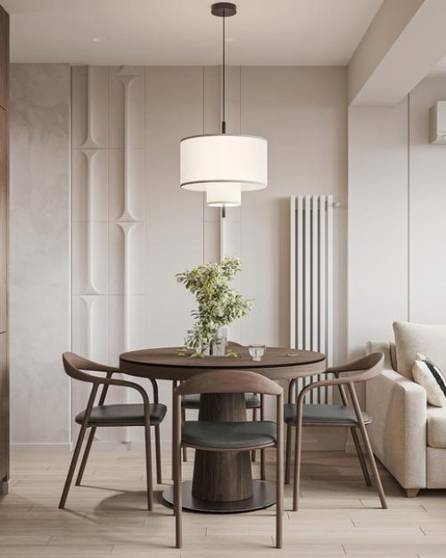 Светлый современный интерьер квартиры в природных тонах. 01