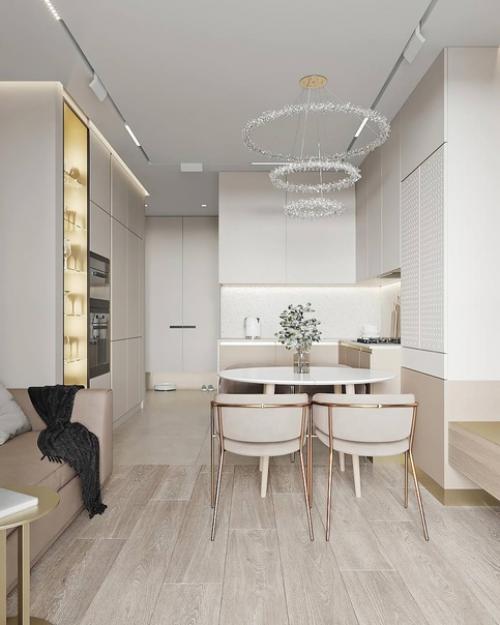 Интерьер кухни для любителей светлых тонов. 05