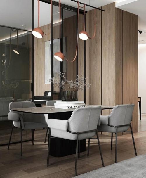 Современный интерьер кухни - гостиной в современном стиле. 06