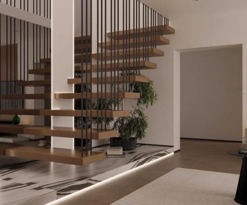 Эта гостиная в частном доме - воплощение элегантности и уюта в стиле минимализм. 01