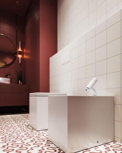 Очень редкое сочетание цветов для ванной комнаты. 05