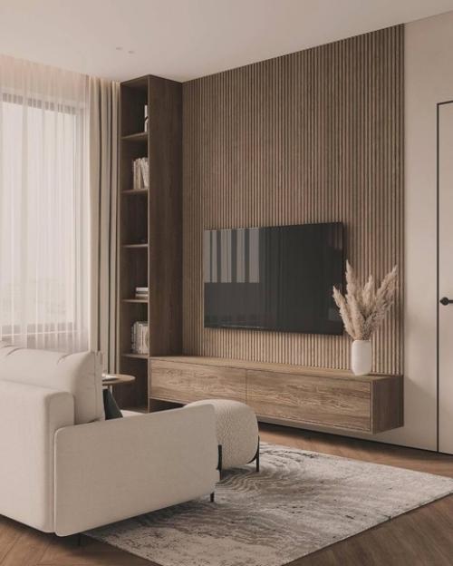 Уютный и стильный интерьер кухни - гостиной в светлых тонах. 03