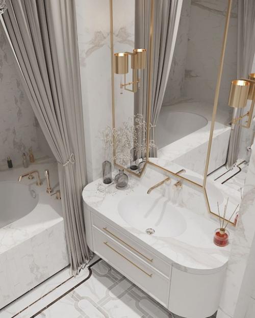 Изящная и утончённая ванная комната. 02