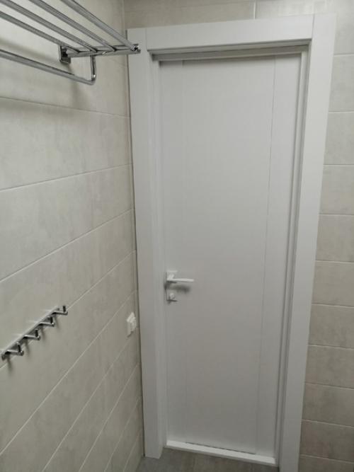 Сан.  Узел с душевой в строительном исполнении в трехкомнатной хрущевке после небольшого расширения и кап. 08