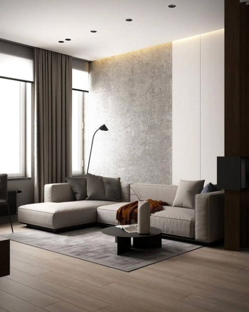 Современное и стильное оформление однокомнатной квартиры в контрастном исполнение. 03