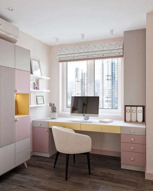 Небольшая, но сочная и продуманная детская комната с яркими акцентами. 02