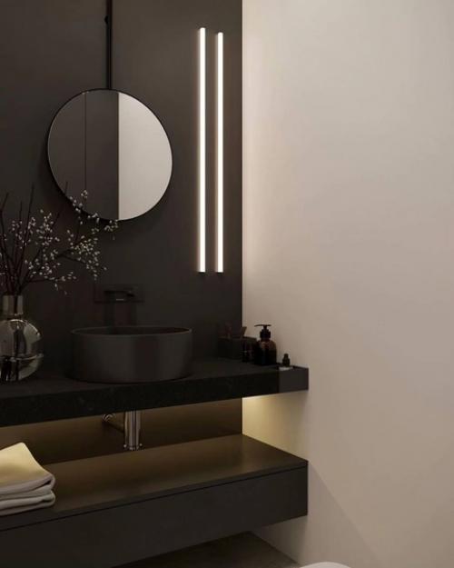 Современное и стильное оформление однокомнатной квартиры в контрастном исполнение. 08