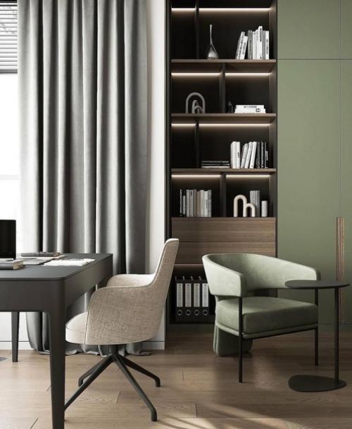 Современный интерьер кухни - гостиной в современном стиле. 09