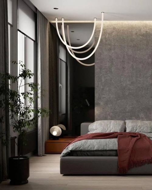 Современное и стильное оформление однокомнатной квартиры в контрастном исполнение. 05