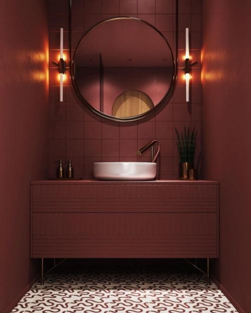 Очень редкое сочетание цветов для ванной комнаты. 03