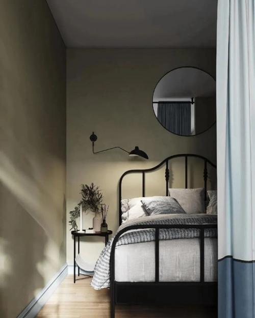 Уютный интерьер 1 комнатной квартиры с приятным сочетанием цветов. 06