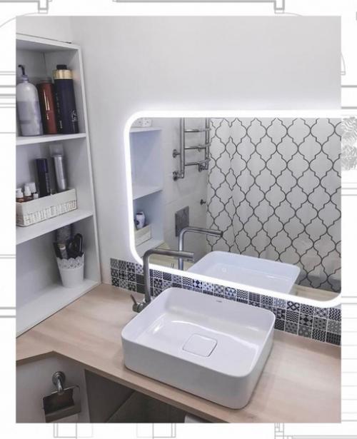 Чтобы не сделать комнату мрачной, слишком давящей, рекомендуется использовать черный только в виде акцентов, а голубой брать в самых светлых тонах. 03