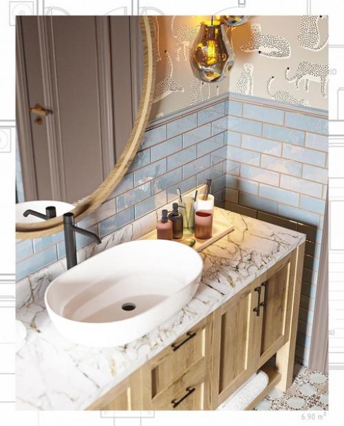 Эта ванная, определенно с изюминкой. 04