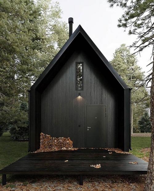 Загородный дом в лесу с очень интересной планировкой. 01