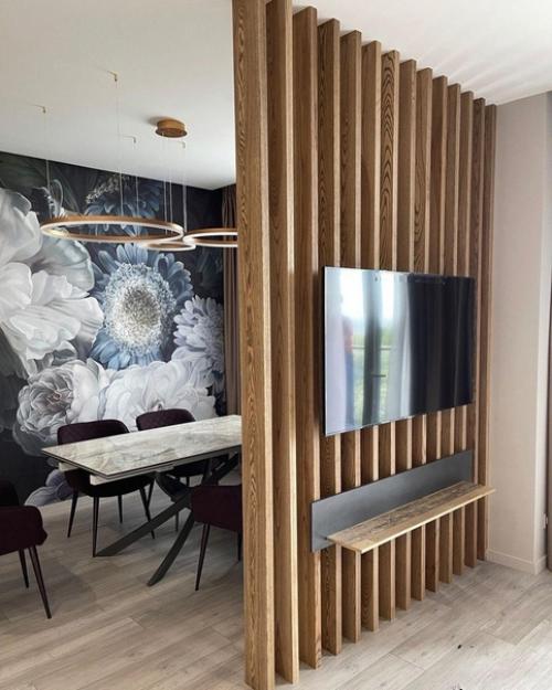 Перегородка из массива ясеня, брус 150/40. 01