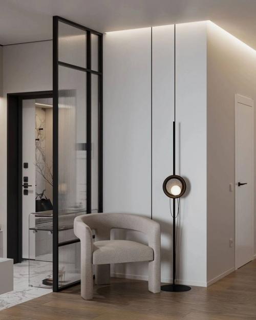 Лаконичный, с лёгким минимализмом интерьер кухни - гостиной. 06