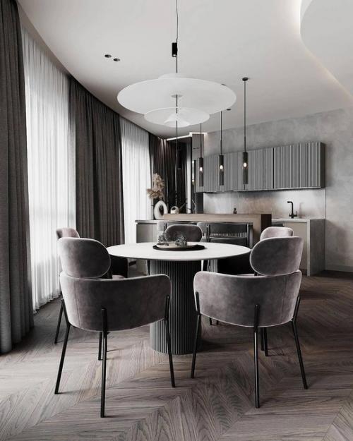 И следом мы хотим показать вам интерьер кухни в более тёмных серых тонах. 03