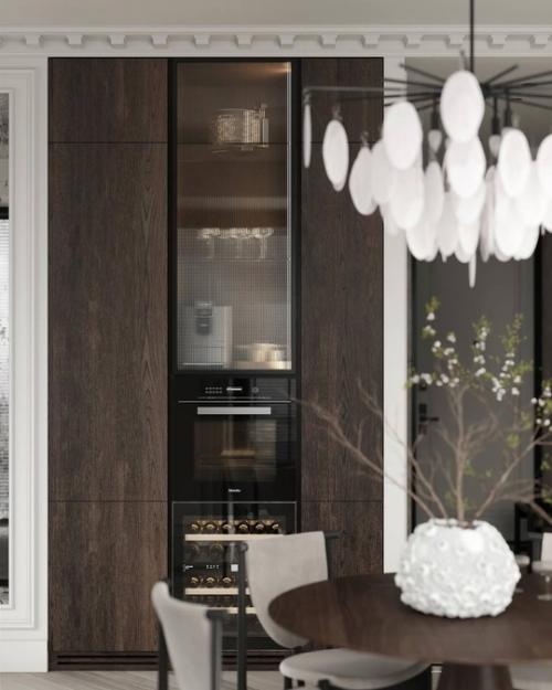 Интерьер кухни - гостиной в светлых тонах. 04