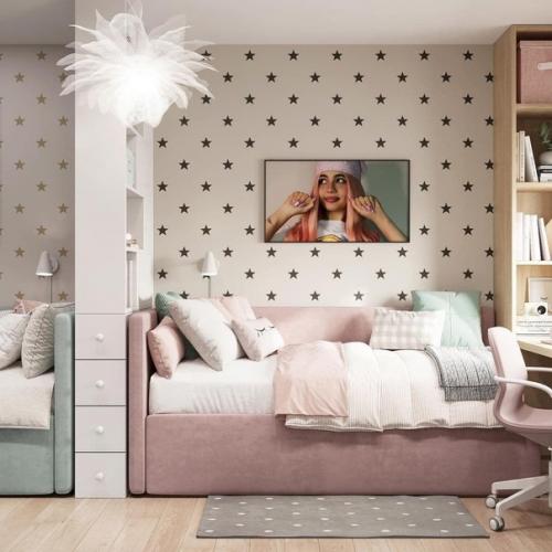 Милейшая детская для двух сестренок, площадью всего 12, 8 кв. 04